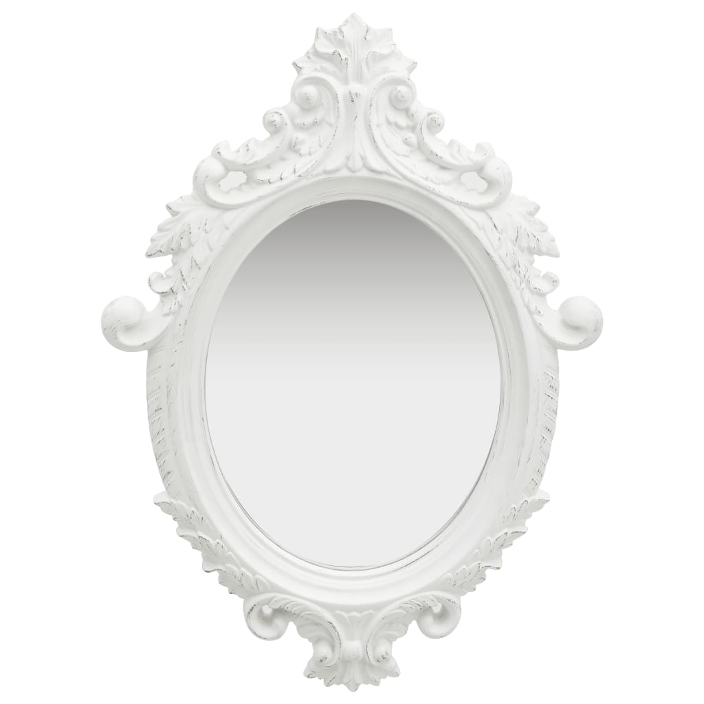 Wall Mirror Castle Style 56x76 cm White
