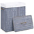 Bamboo Laundry Basket with Single Section Grey 83 L