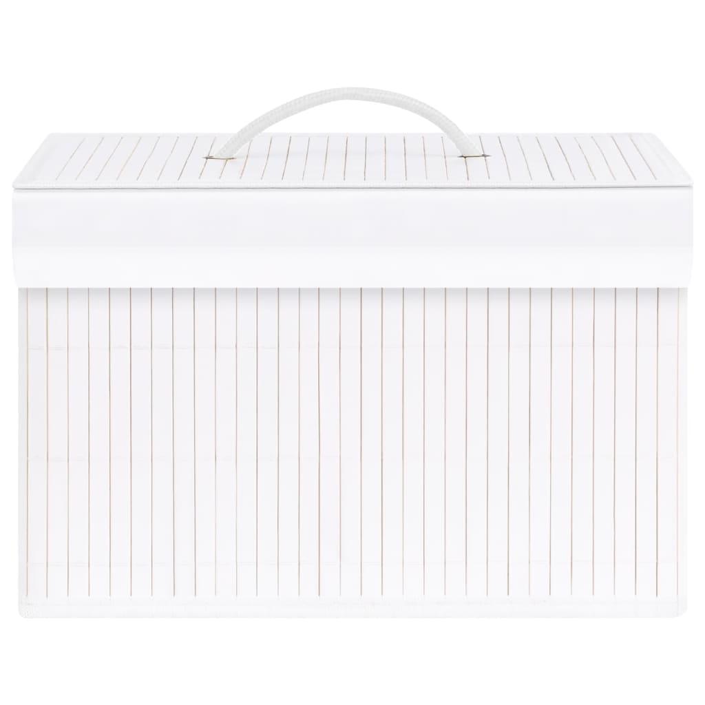 Bamboo Storage Boxes 4 pcs White