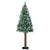 Slim Christmas Tree with Real Wood and White Snow Green 150 cm