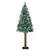 Slim Christmas Tree with Real Wood and White Snow Green 180 cm