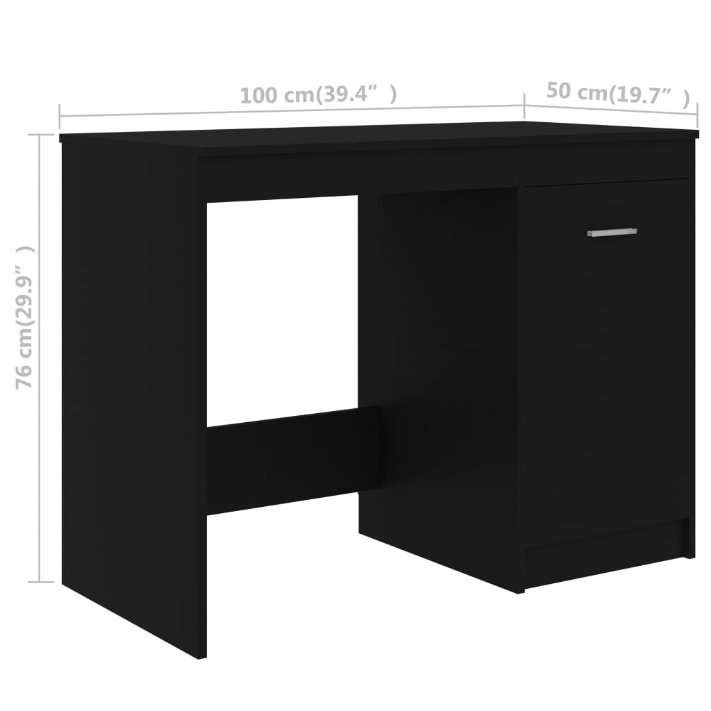 Desk Black 140x50x76 cm Engineered Wood