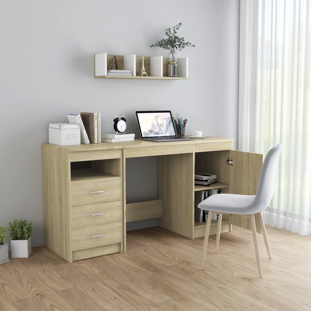 Desk Sonoma Oak 140x50x76 cm Engineered Wood