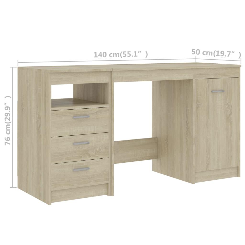 Desk Sonoma Oak 140x50x76 cm Engineered Wood