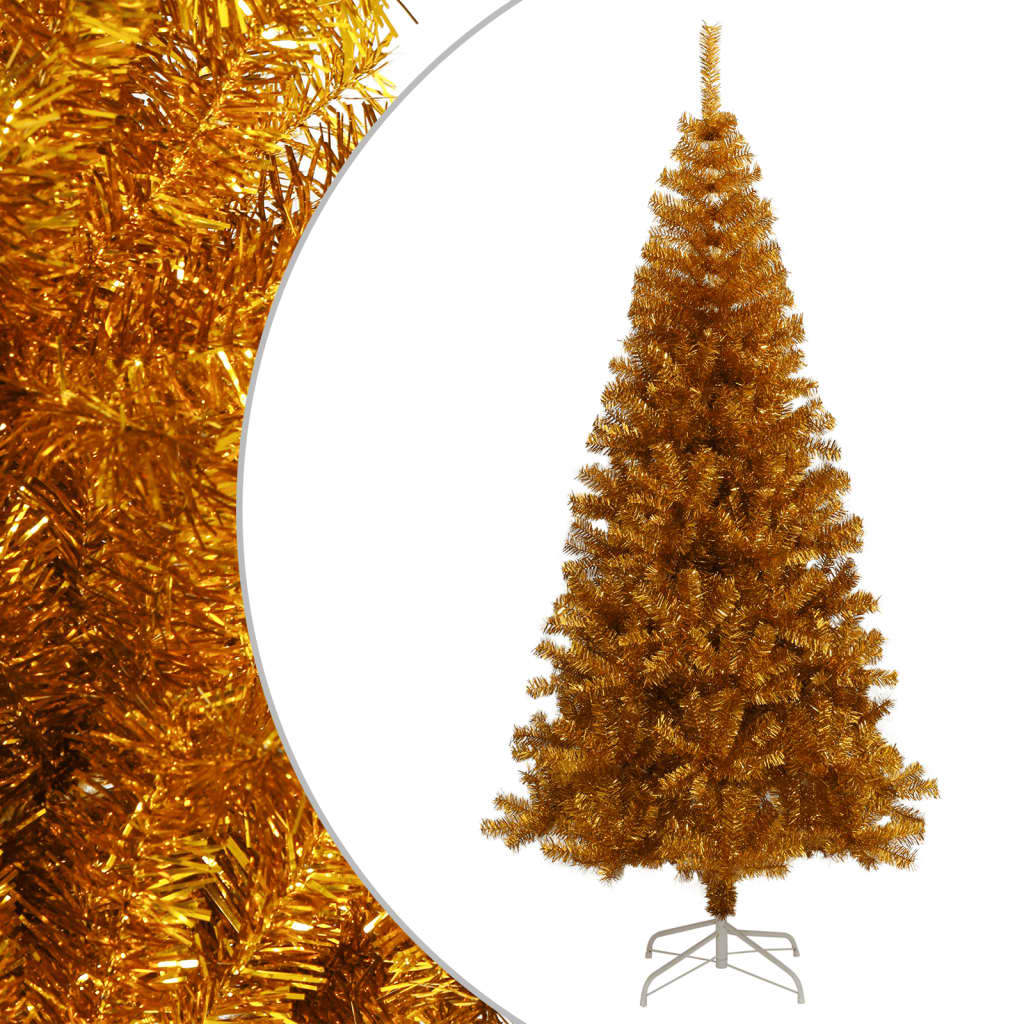 Artificial Christmas Tree with Stand Gold 180 cm PET