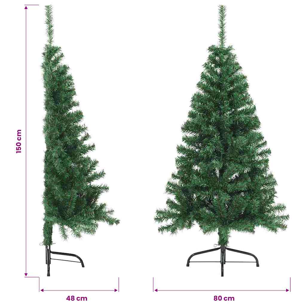 Artificial Half Christmas Tree with Stand Green 150 cm PVC