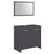 Bathroom Furniture Set Grey Engineered Wood
