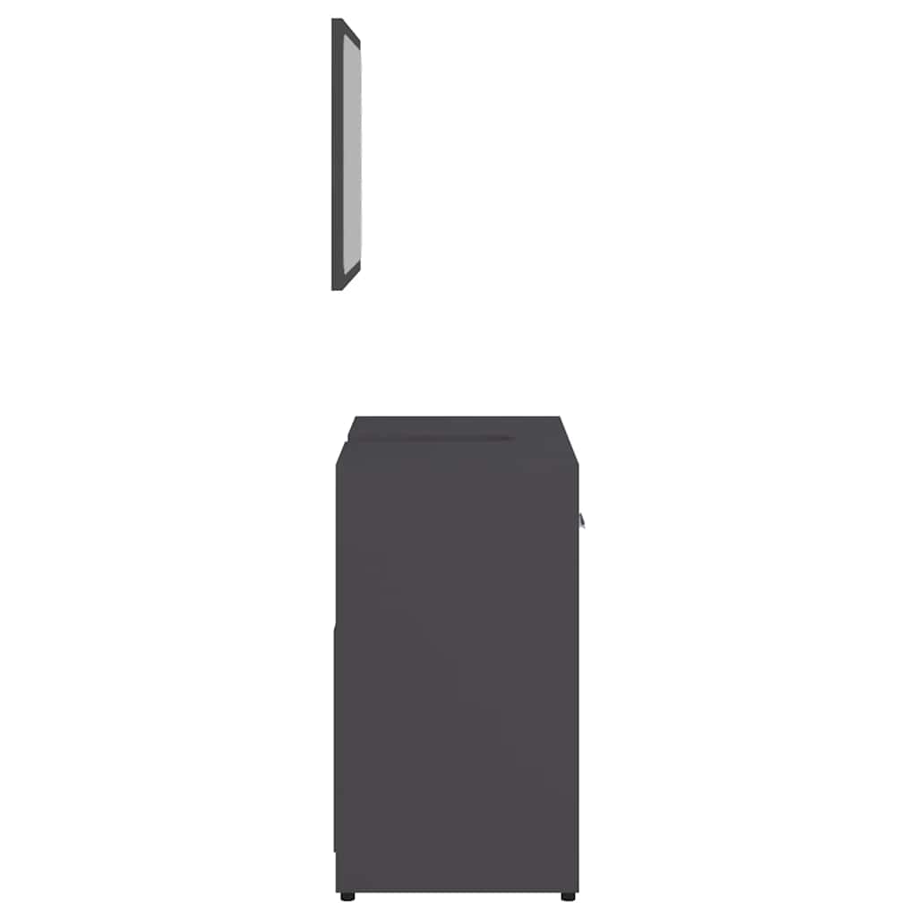Bathroom Furniture Set Grey Engineered Wood