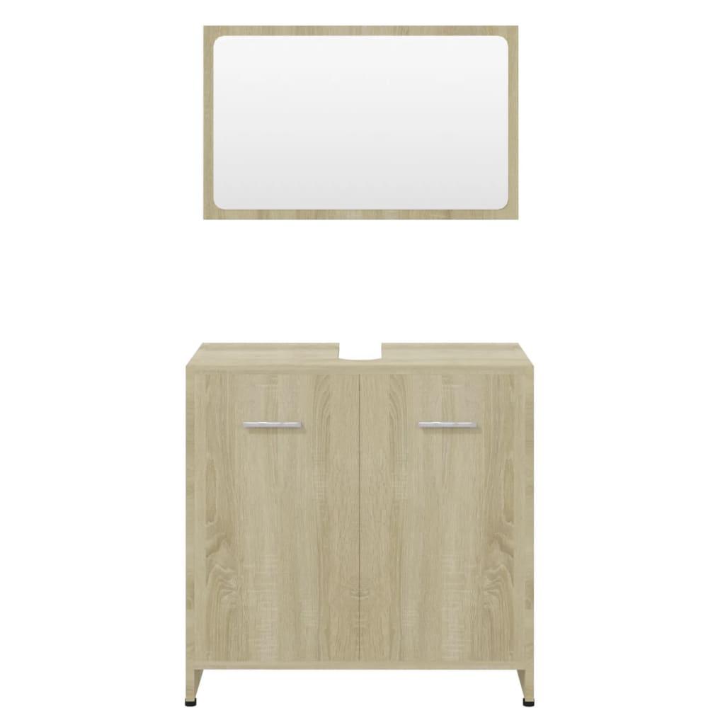 Bathroom Furniture Set Sonoma Oak Engineered Wood