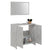 Bathroom Furniture Set Concrete Grey Engineered Wood