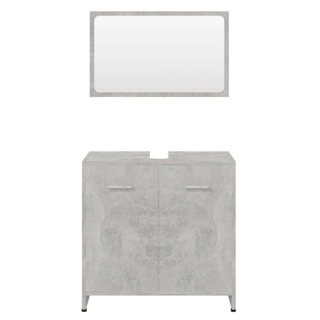 Bathroom Furniture Set Concrete Grey Engineered Wood