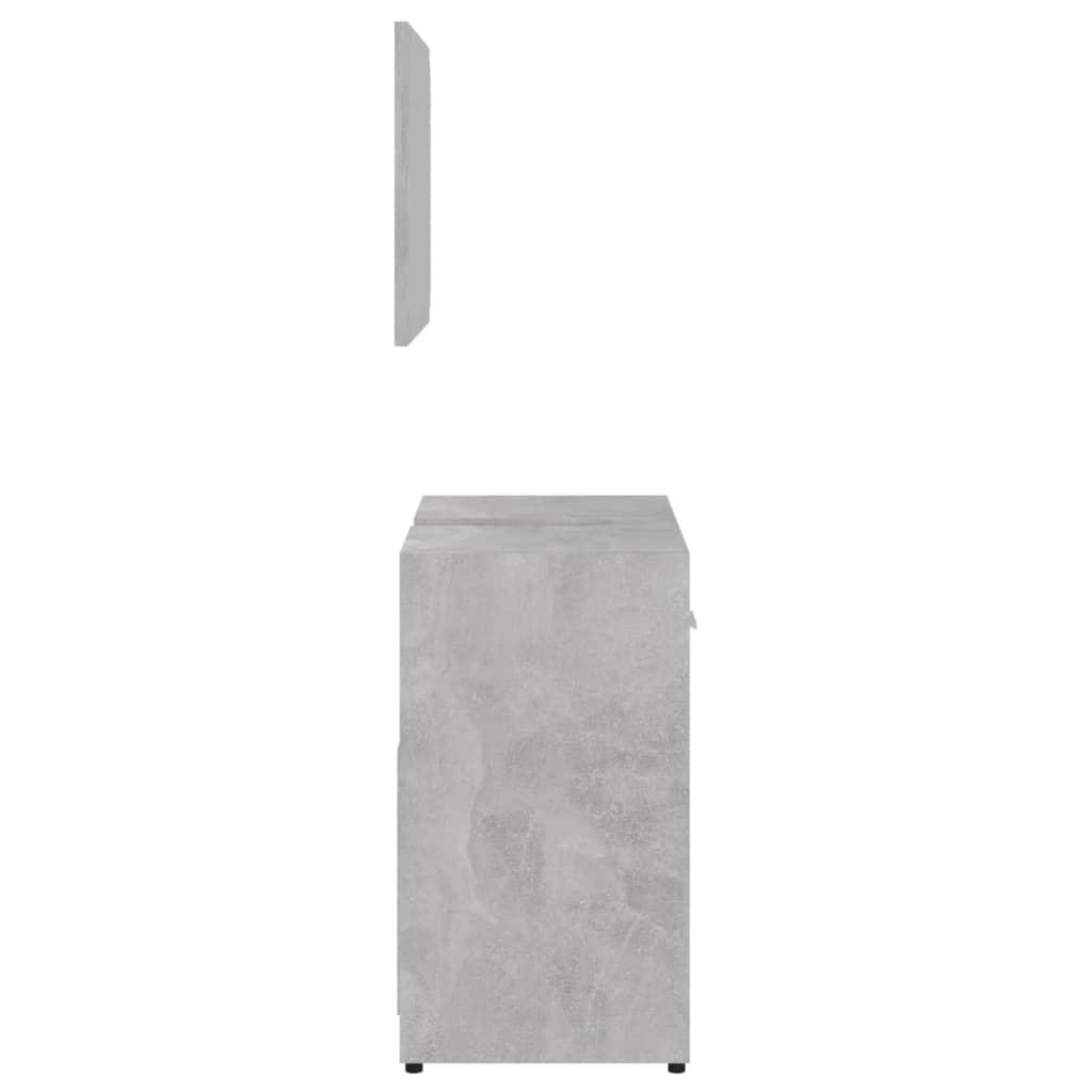 Bathroom Furniture Set Concrete Grey Engineered Wood