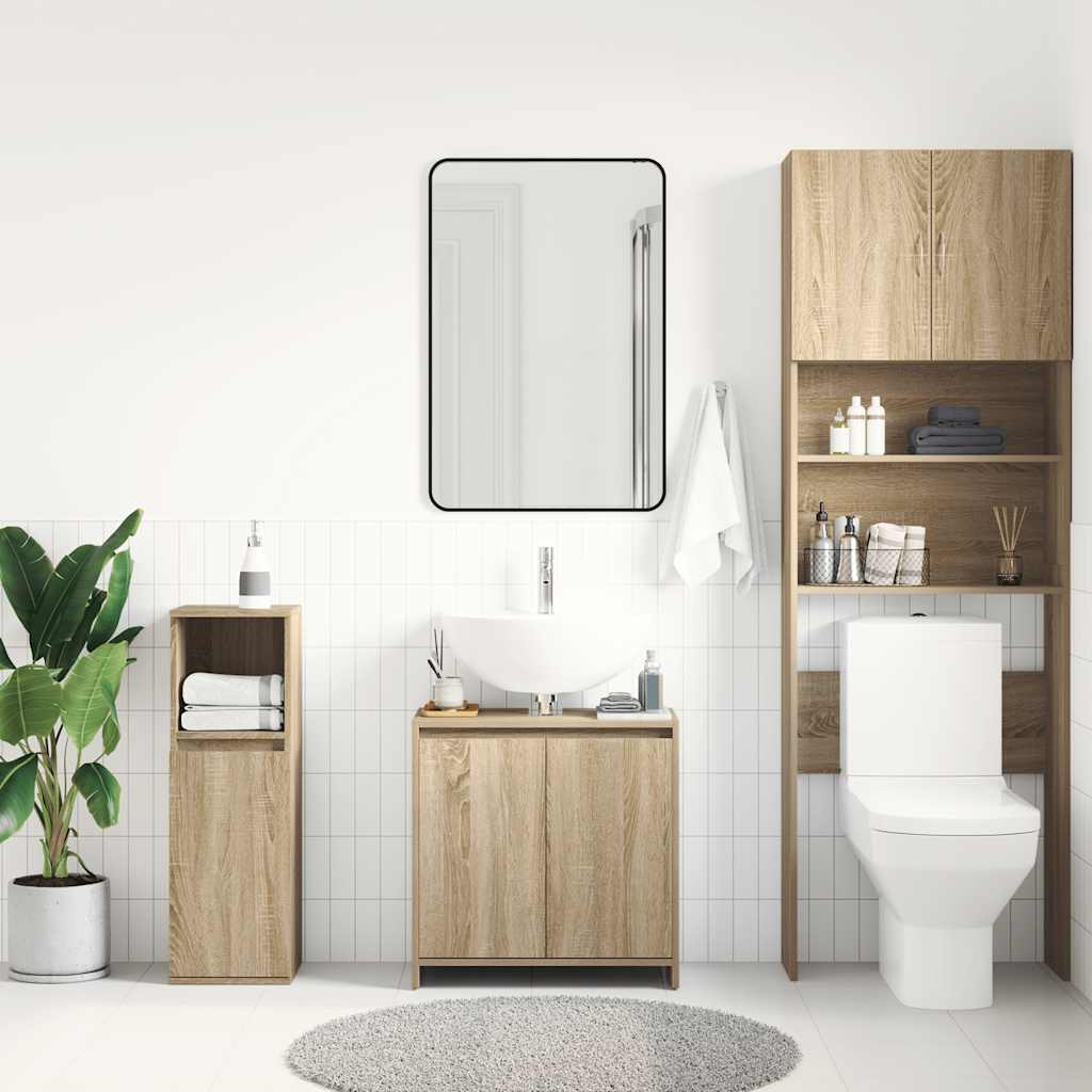 Bathroom Cabinet Sonoma Oak 60x33x61 cm Engineered Wood