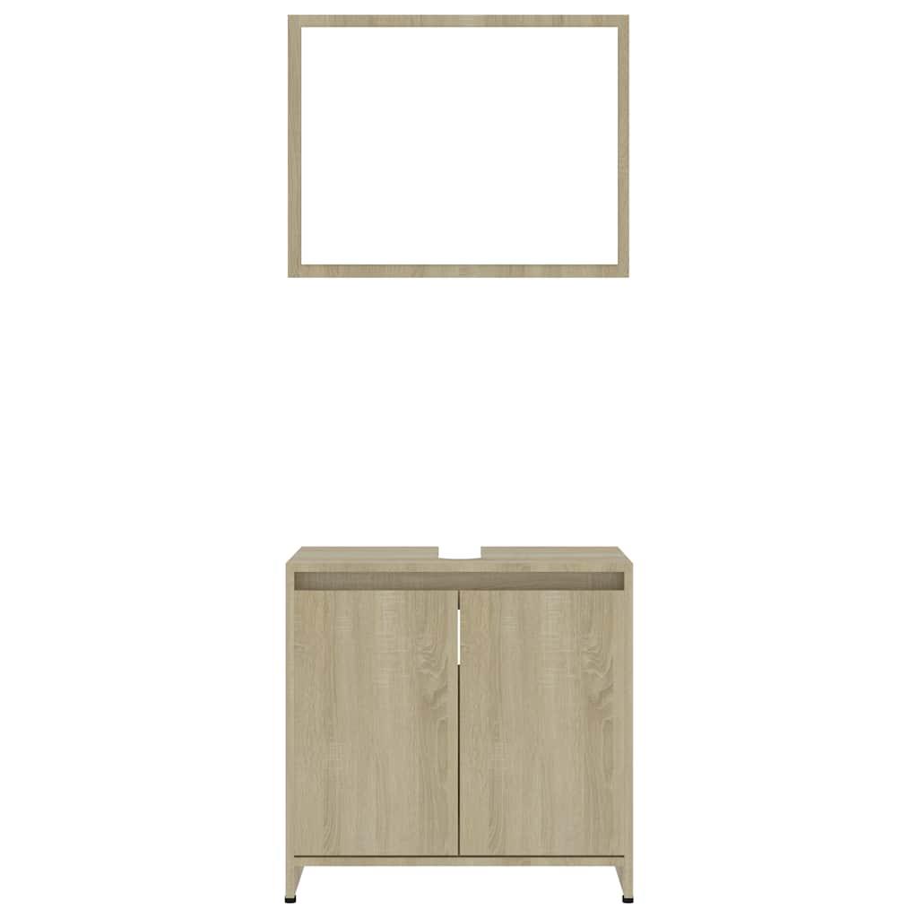 Bathroom Furniture Set Sonoma Oak Engineered Wood