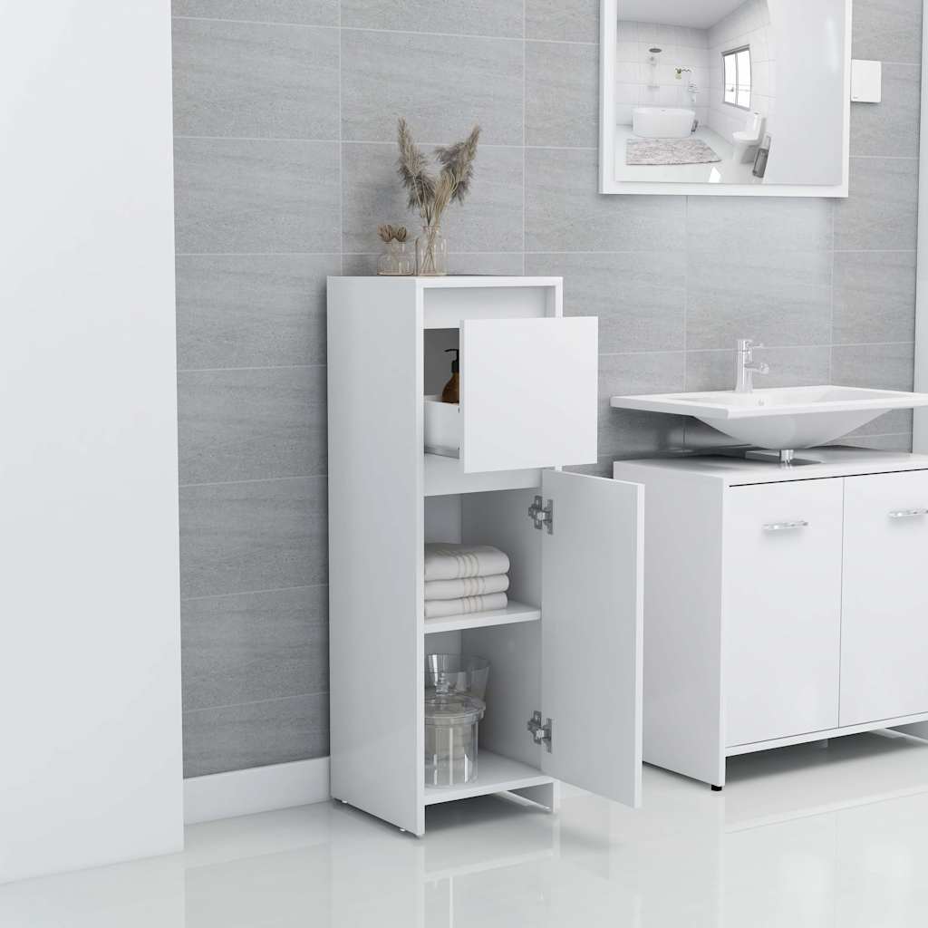 Bathroom Cabinet White 30x30x95 cm Engineered Wood