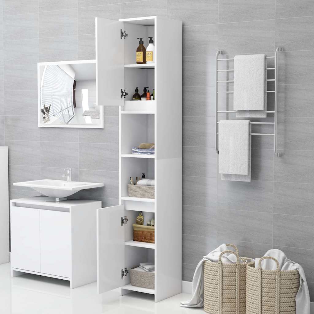 Bathroom Cabinet White 30x30x183.5 cm Engineered Wood
