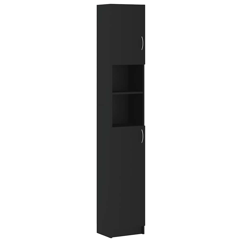 Bathroom Cabinet Black 32x25.5x190 cm Engineered Wood