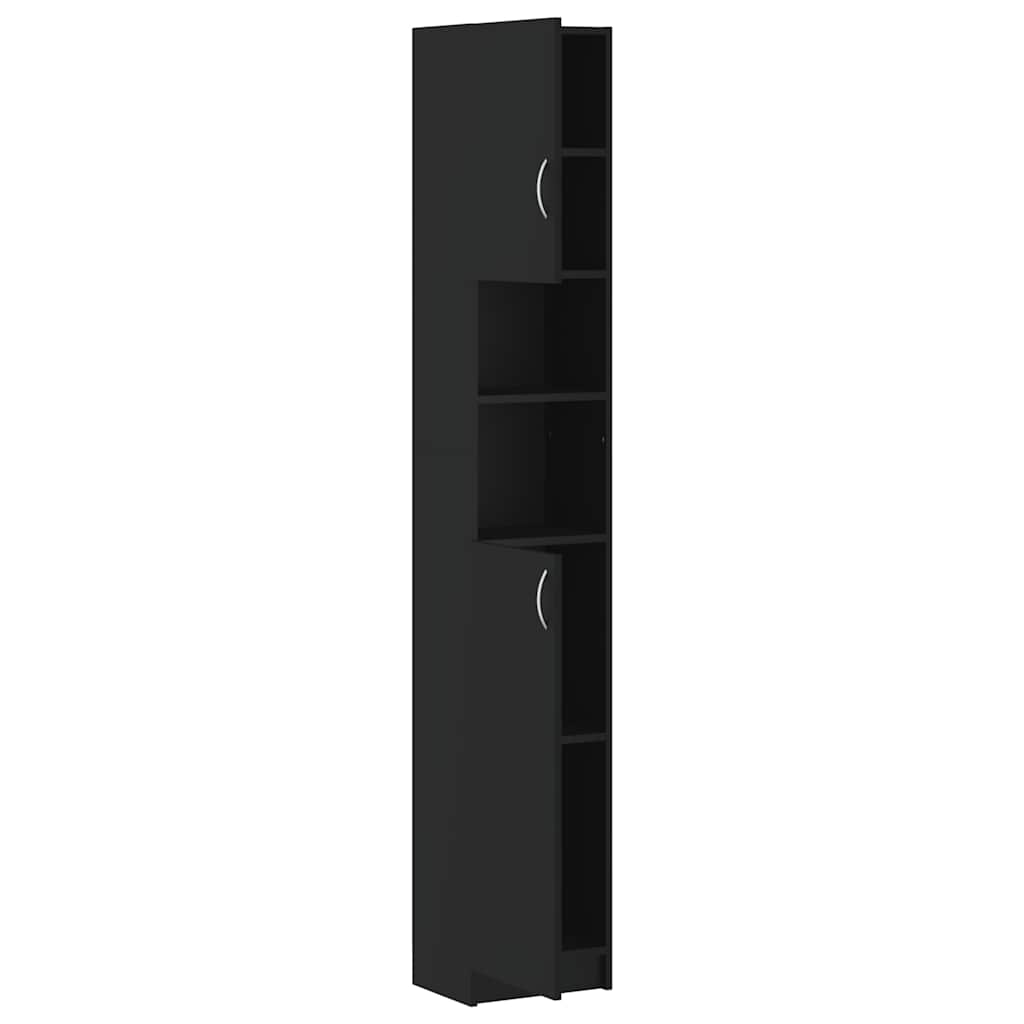 Bathroom Cabinet Black 32x25.5x190 cm Engineered Wood