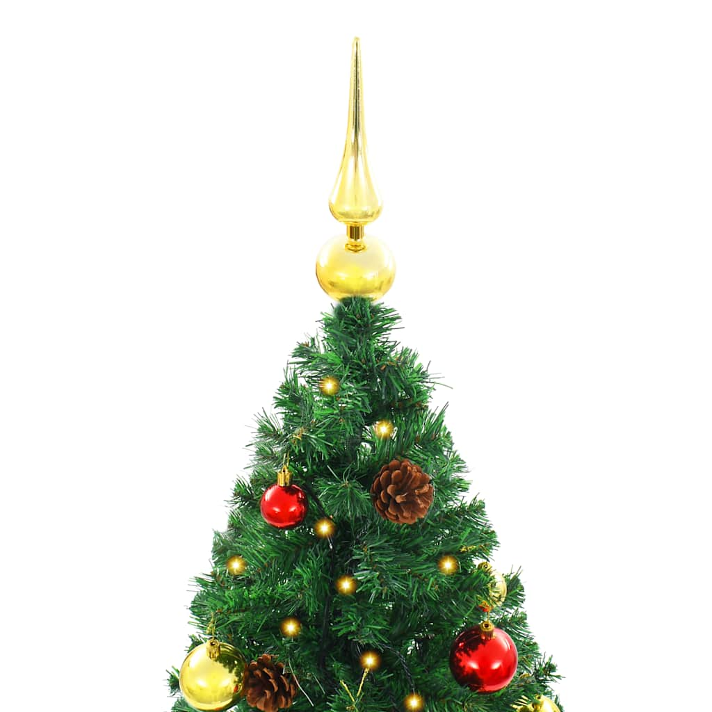 Artificial Pre-lit Christmas Tree with Baubles Green 150 cm