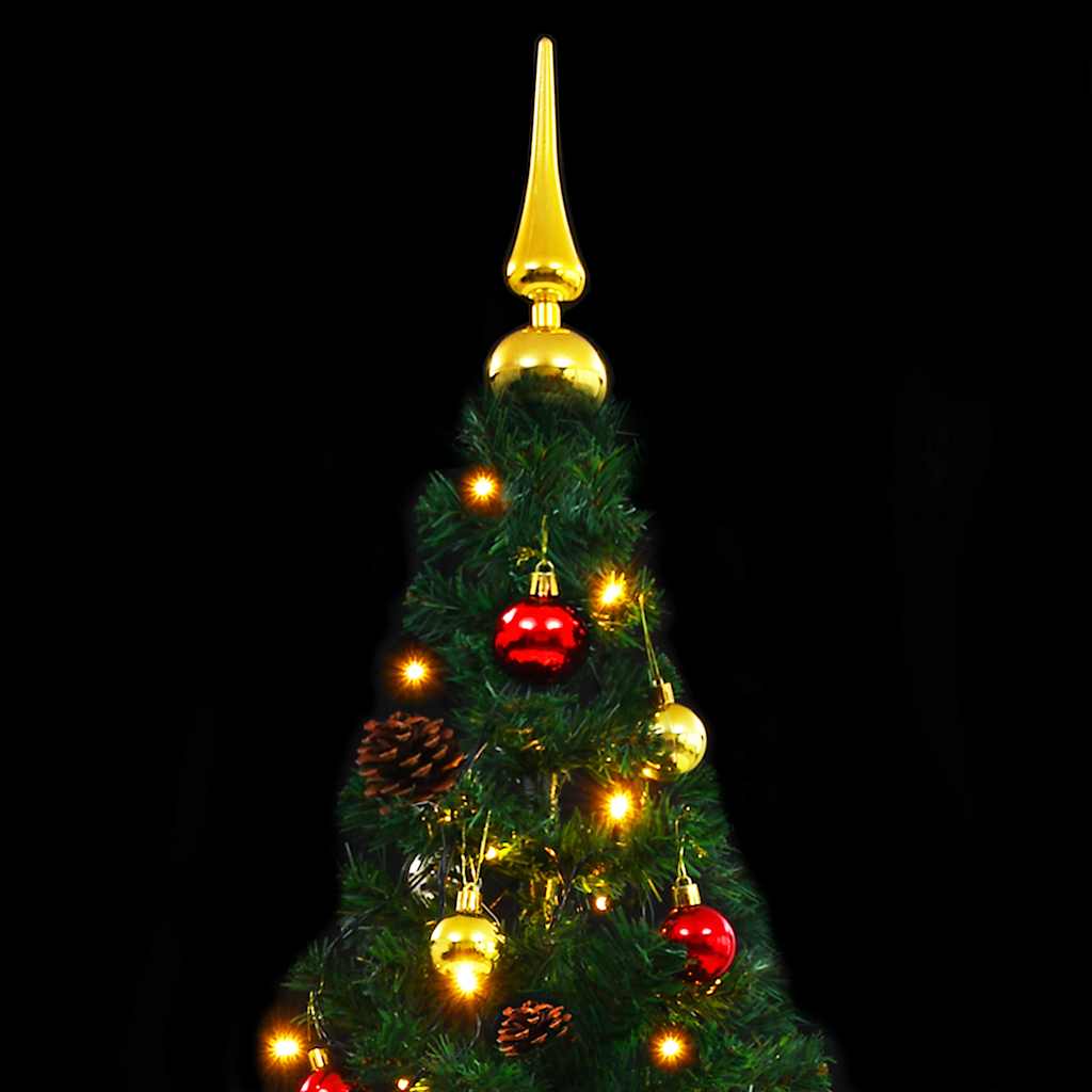 Artificial Pre-lit Christmas Tree with Baubles Green 150 cm