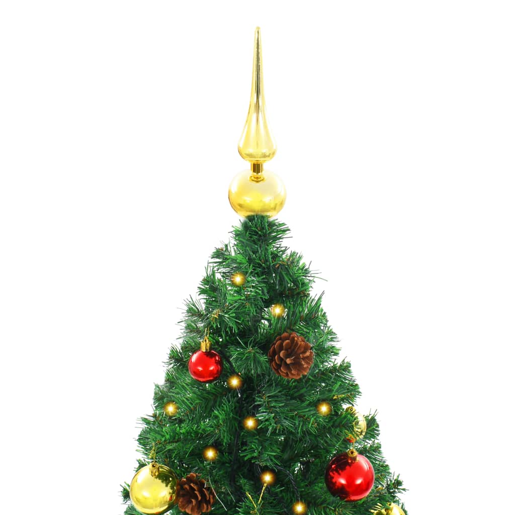 Artificial Pre-lit Christmas Tree with Baubles Green 180 cm