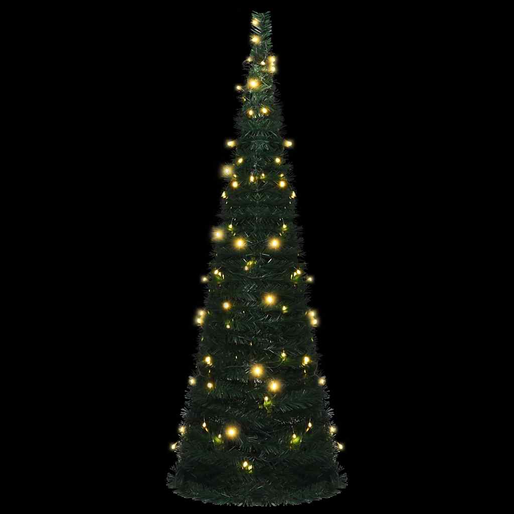 Pop-up String Artificial Pre-lit Christmas Tree Green 180 cm