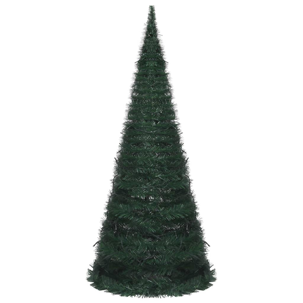 Pop-up String Artificial Pre-lit Christmas Tree Green 210 cm