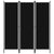 3-Panel Room Divider Black 150x180 cm