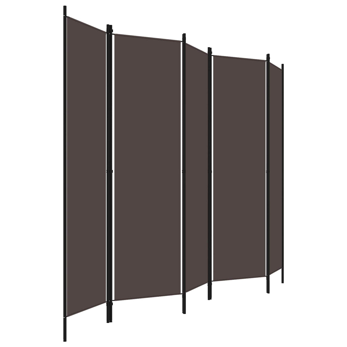5-Panel Room Divider Brown 250x180 cm