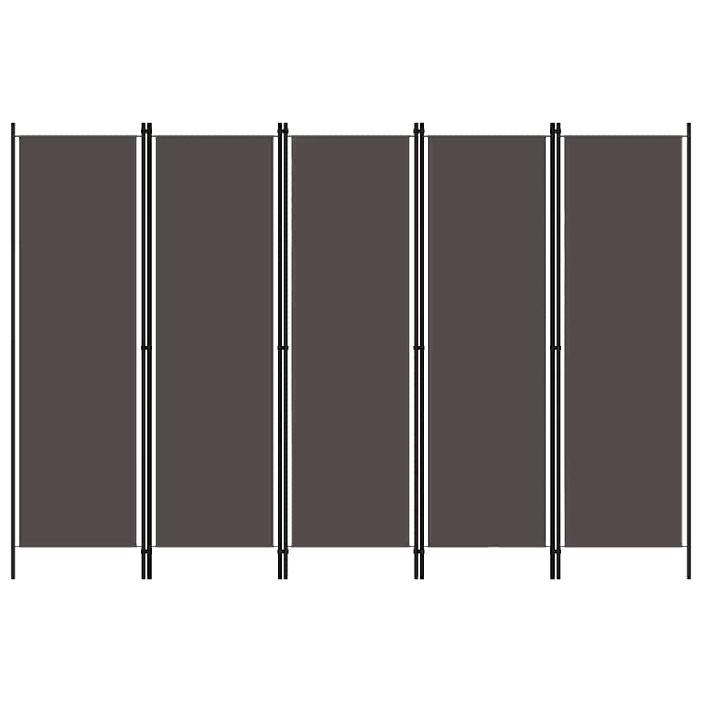 5-Panel Room Divider Anthracite 250x180 cm