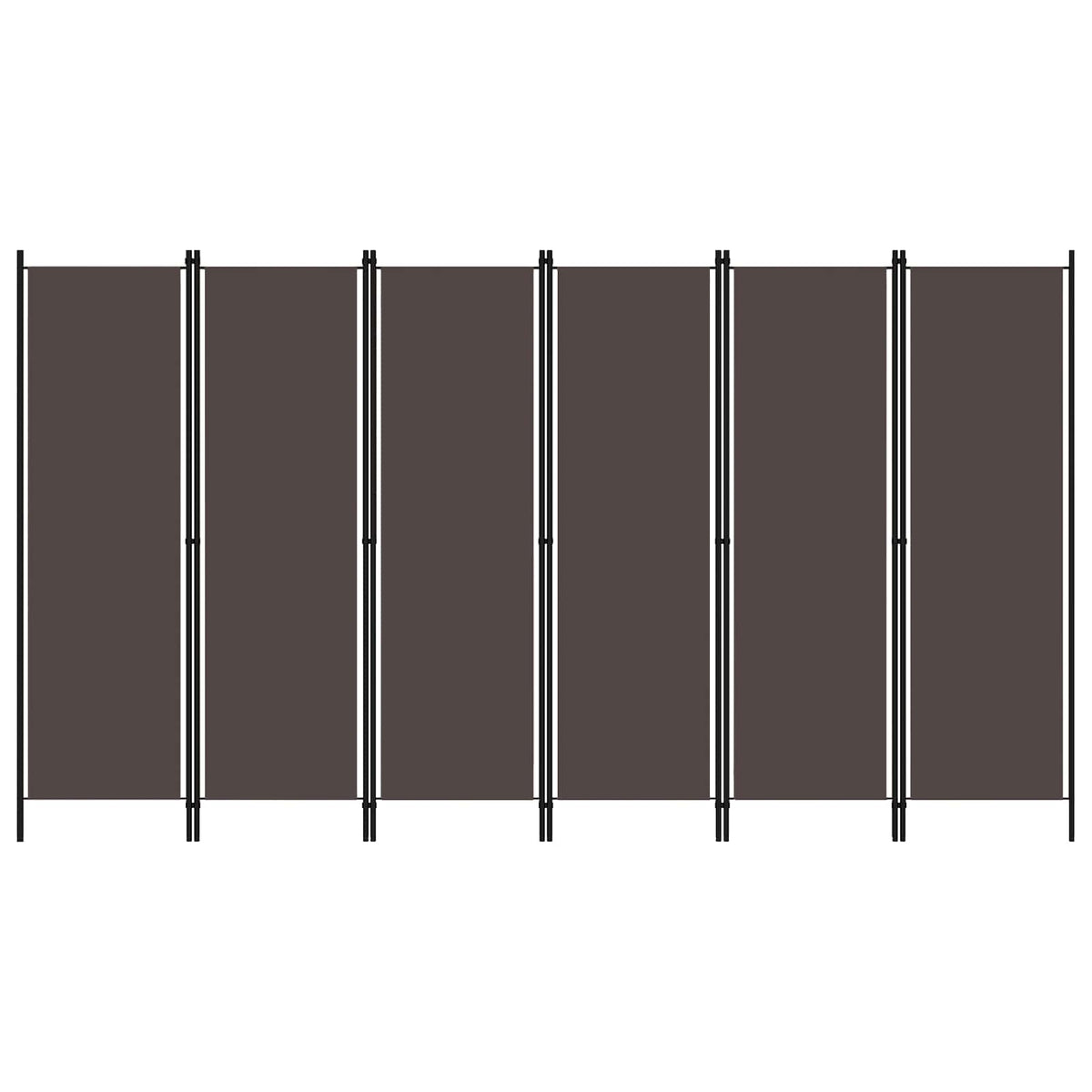 6-Panel Room Divider Brown 300x180 cm