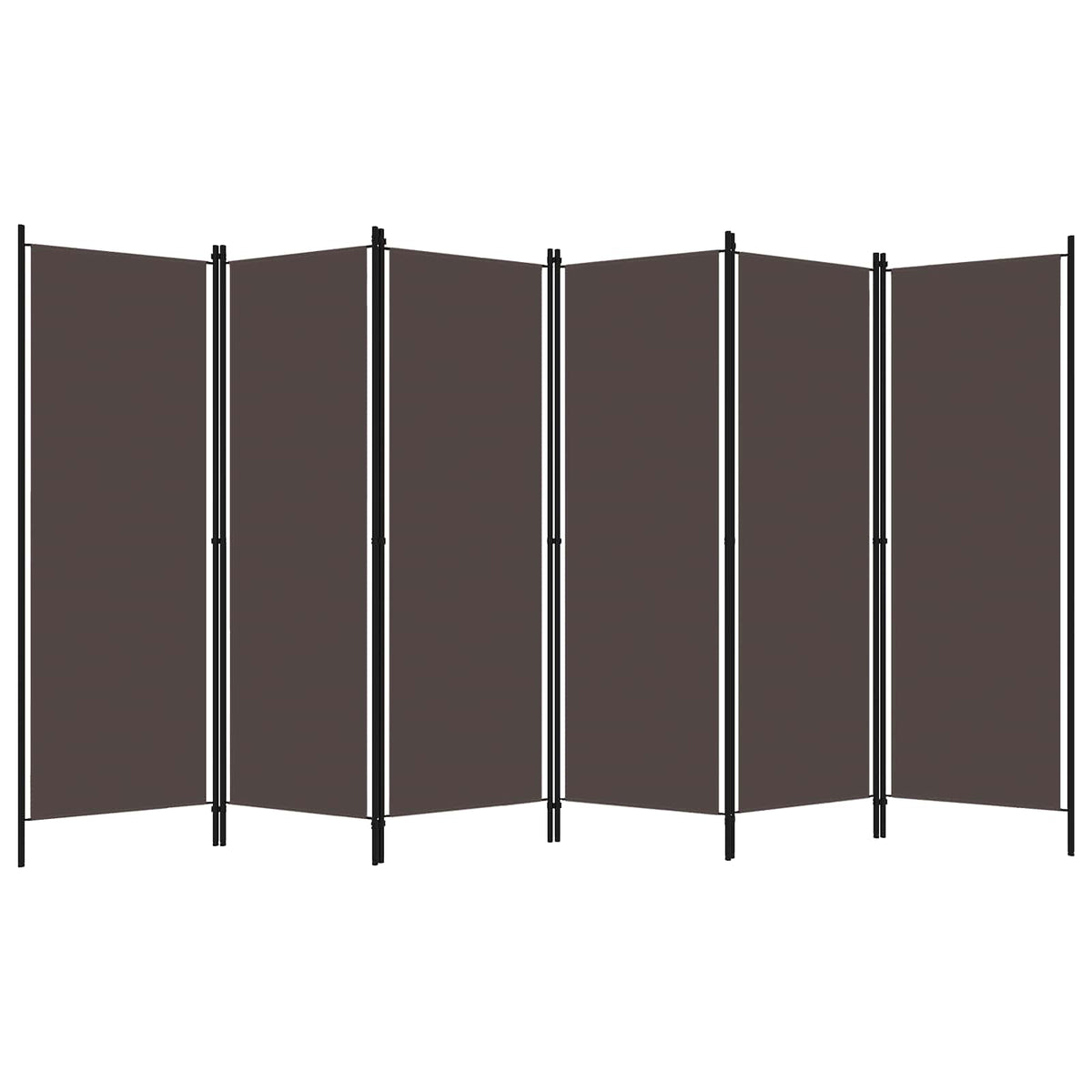6-Panel Room Divider Brown 300x180 cm