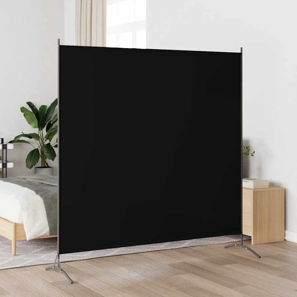 Room Divider Black 175x180 cm Fabric