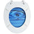 WC Toilet Seat with Lid MDF Blue Water Drop Design
