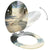 WC Toilet Seat with Soft Close Lid MDF Beach Design