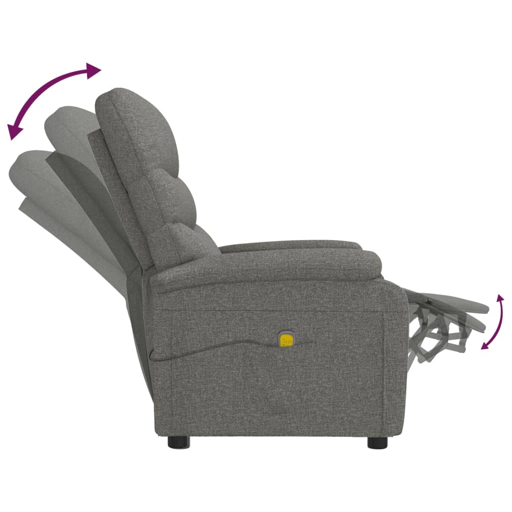 Massage Chair Dark Grey Fabric