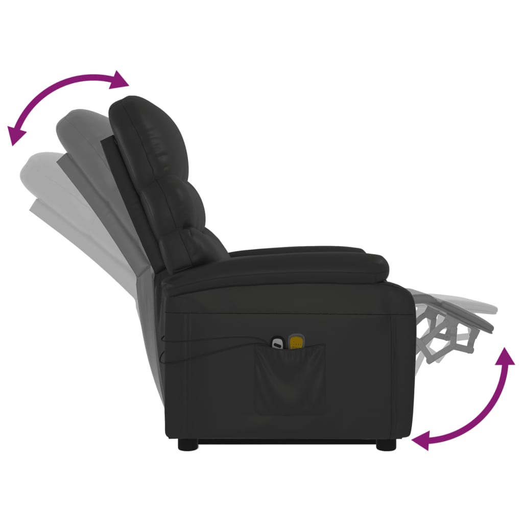 Stand up Massage Chair Black Faux Leather