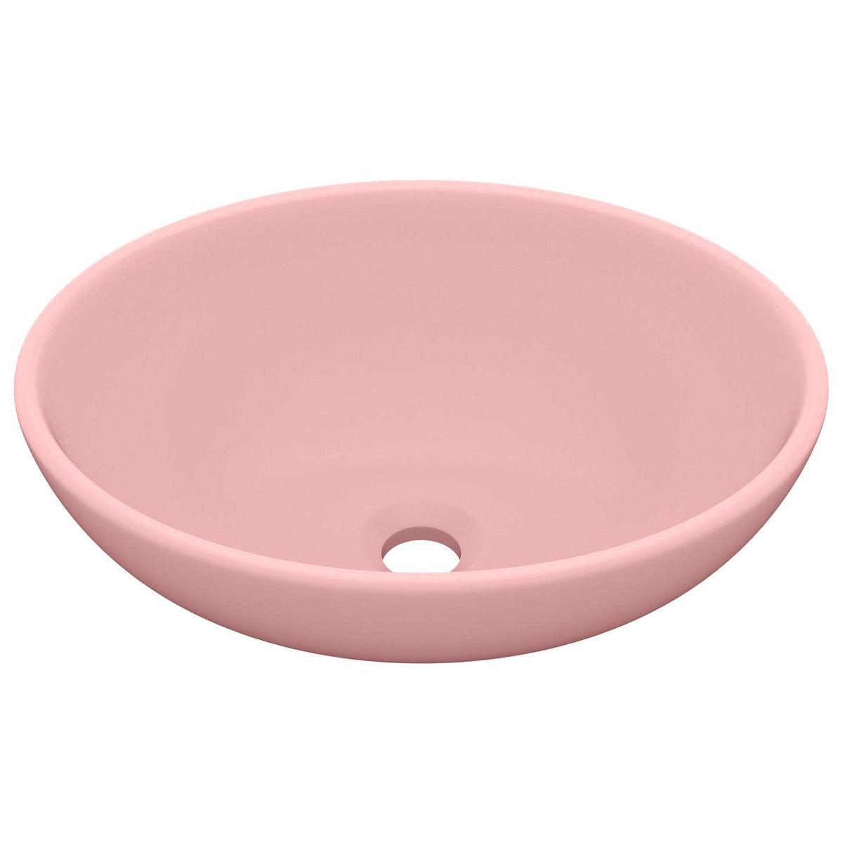Luxury Basin Oval-shaped Matt Pink 40x33 cm Ceramic