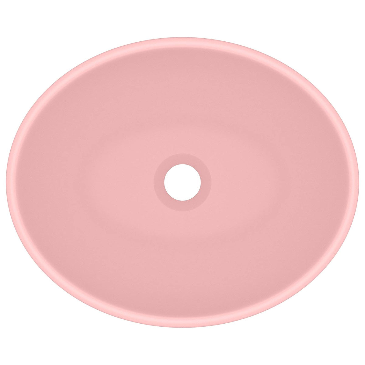 Luxury Basin Oval-shaped Matt Pink 40x33 cm Ceramic