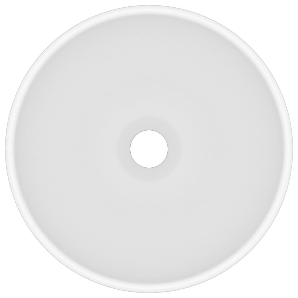 Luxury Bathroom Basin Round Matt White 32.5x14 cm Ceramic
