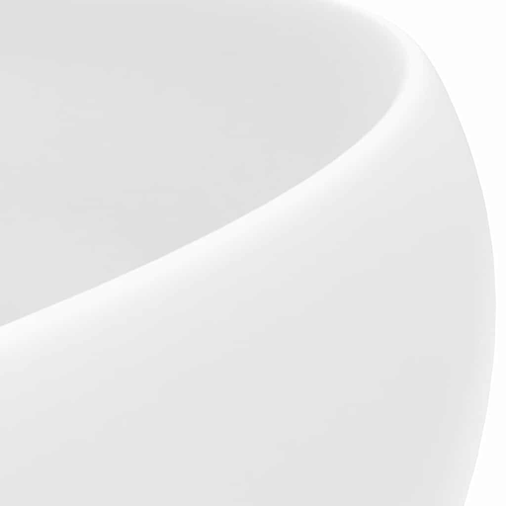 Luxury Wash Basin Round Matt White 40x15 cm Ceramic