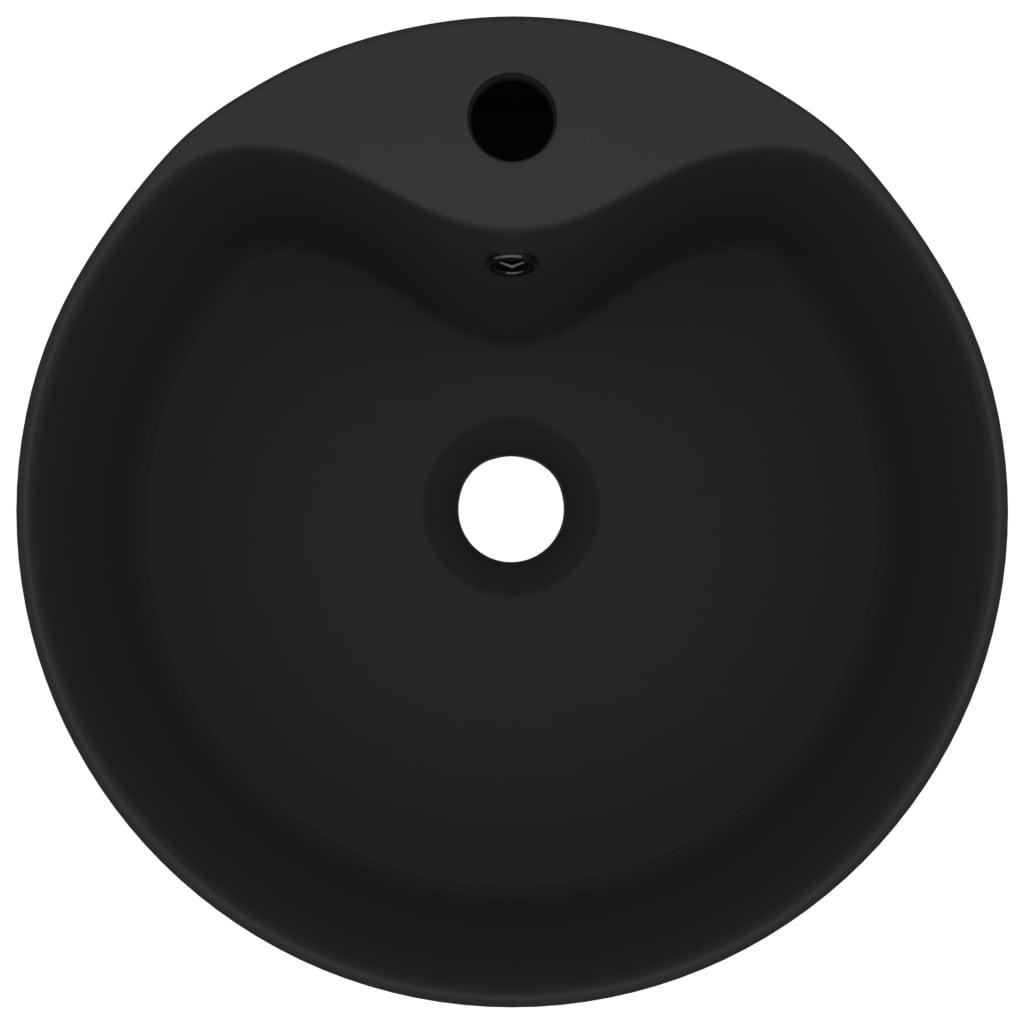 Luxury Wash Basin with Overflow Matt Black 36x13 cm Ceramic