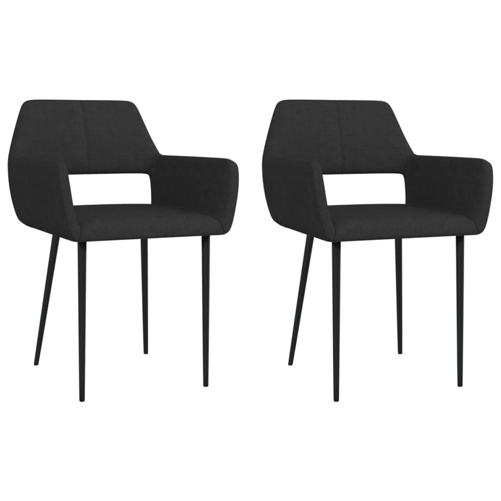 Dining Chairs 2 pcs Black Fabric