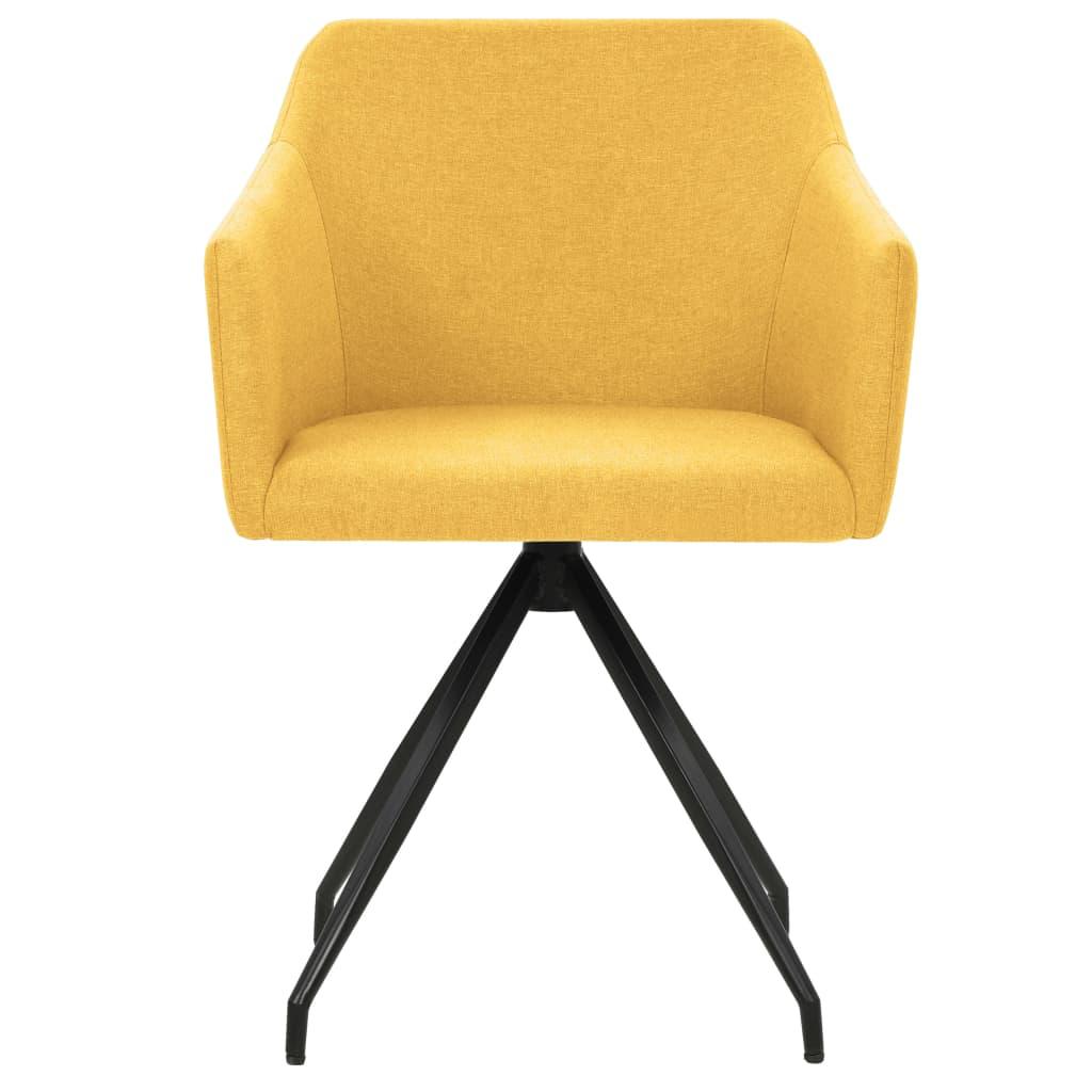 Swivel Dining Chairs 2 pcs Mustard Yellow Fabric