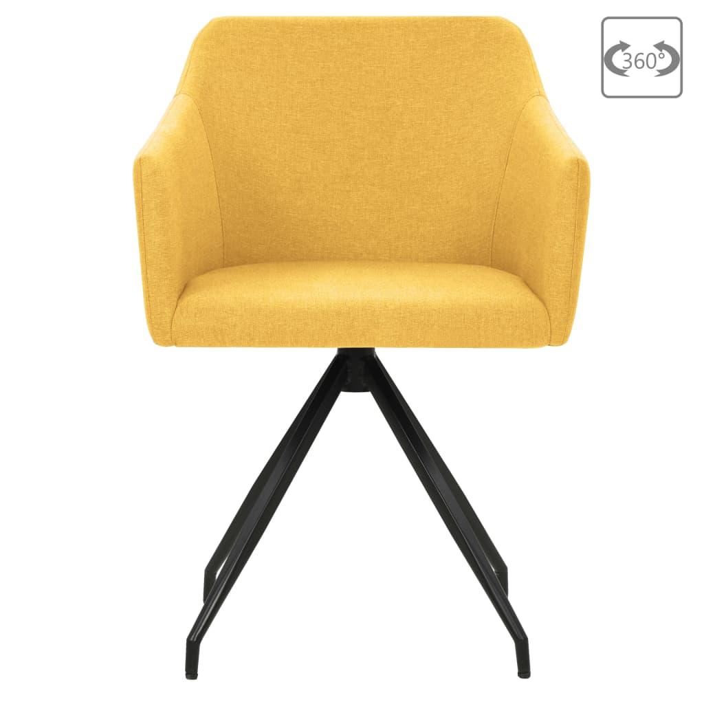 Swivel Dining Chairs 2 pcs Mustard Yellow Fabric