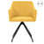 Swivel Dining Chairs 2 pcs Mustard Yellow Fabric