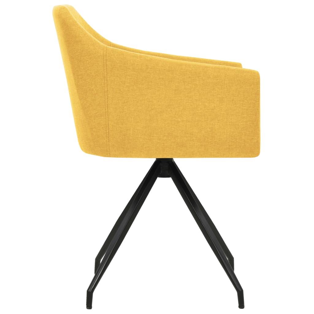 Swivel Dining Chairs 2 pcs Mustard Yellow Fabric