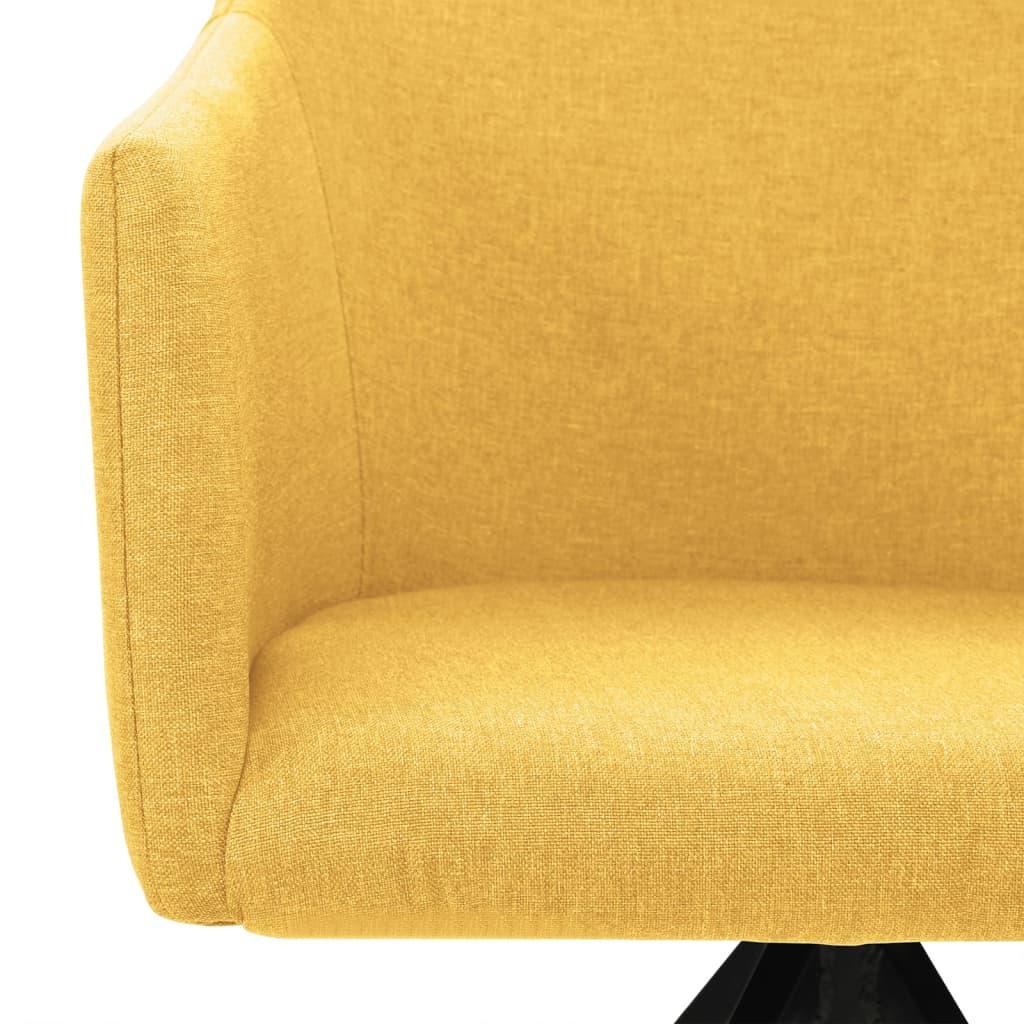 Swivel Dining Chairs 2 pcs Mustard Yellow Fabric