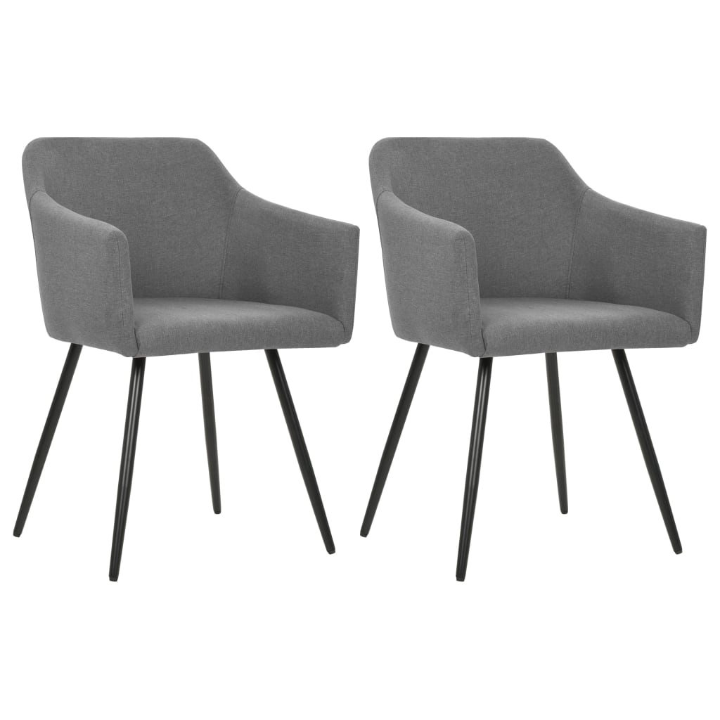 Dining Chairs 2 pcs Light Grey Fabric