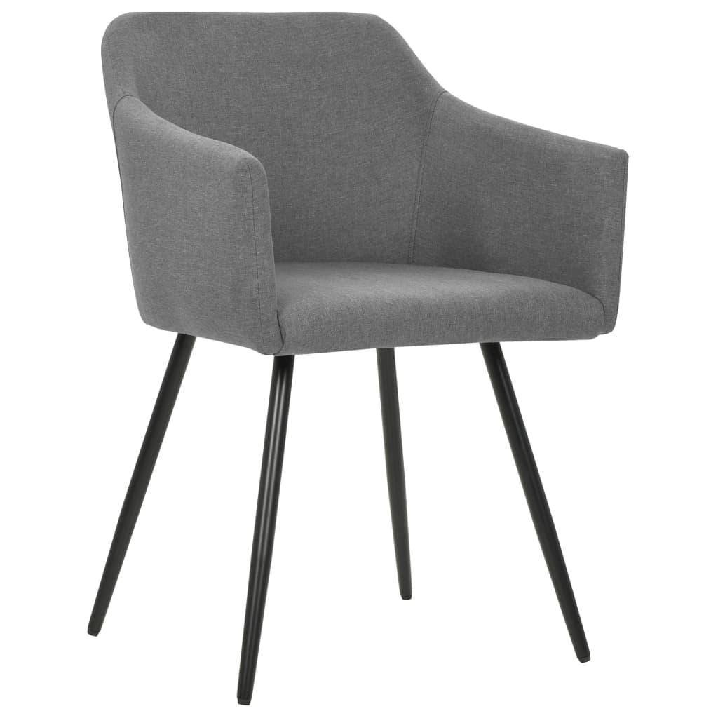 Dining Chairs 2 pcs Light Grey Fabric